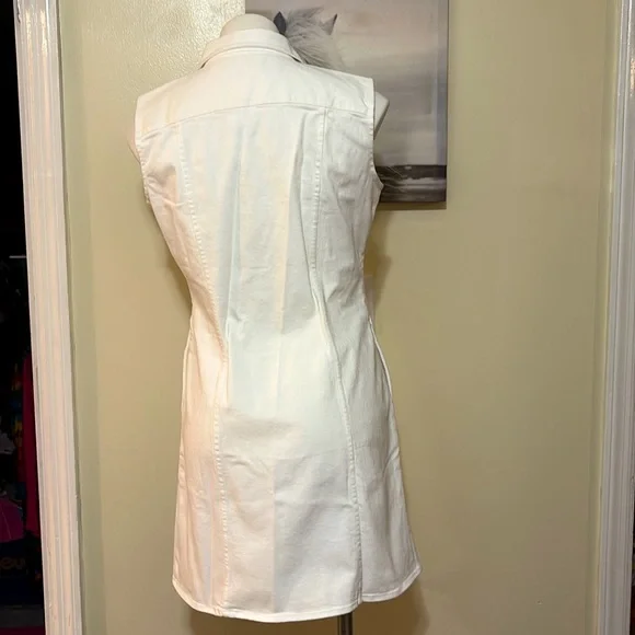 BANANA REPUBLIC White Sleeveless Denim Button Up Dress Size Small NWT - Picture 8 of 17